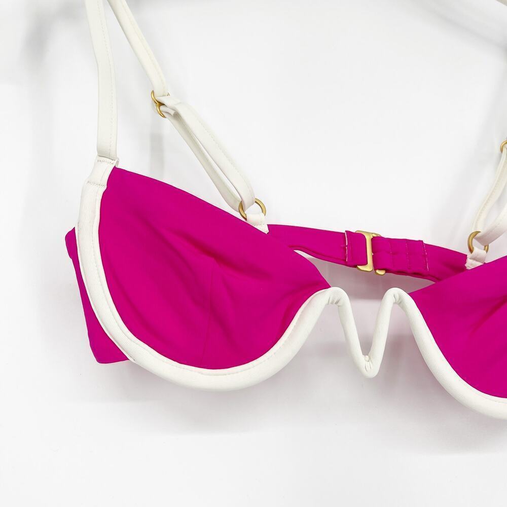 L*Space Nico Underwire Bikini Top Bougainvillea & Cream Hot Pink Size XS NEW - Picture 4 of 8